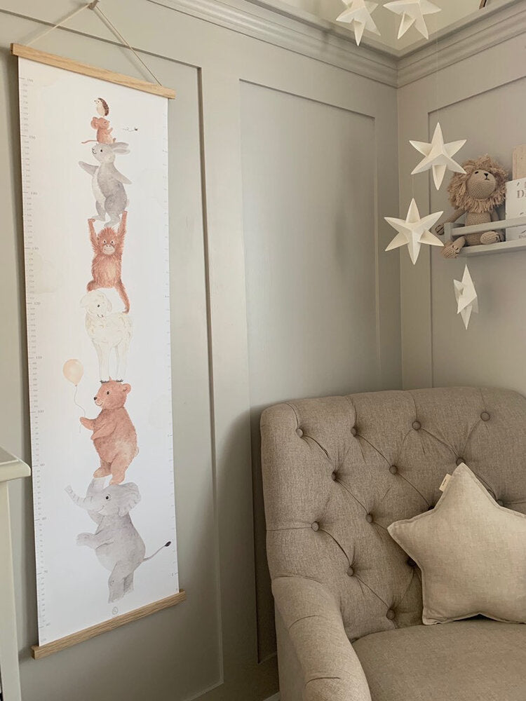 LITTLE ROGLETS/Children's Cotton Canvas Height Chart