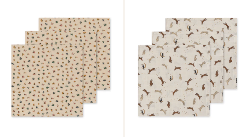 Konges Slojd/3 PACK MUSLIN CLOTH GOTS おくるみ3枚セット