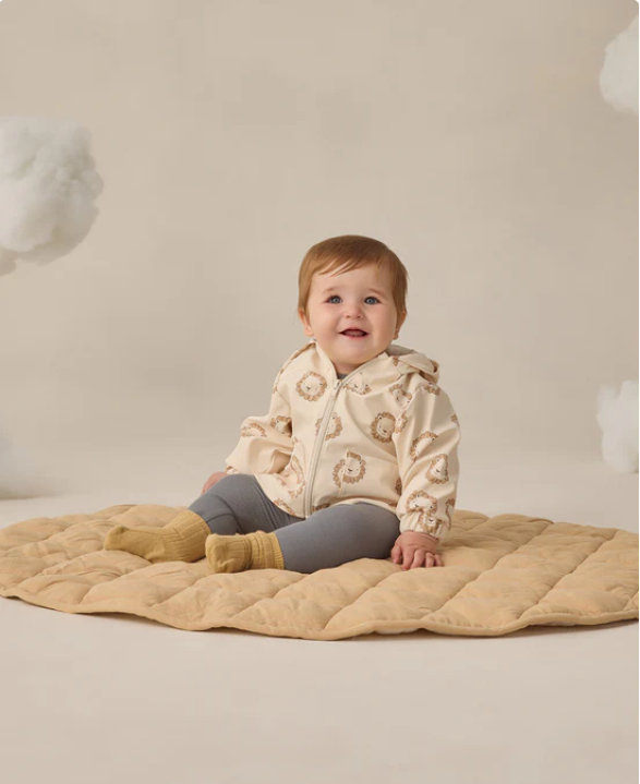 QUINCY Mae/RAIN COAT LIONS/ECRU / レインコート【2-3Y/4-5Y】