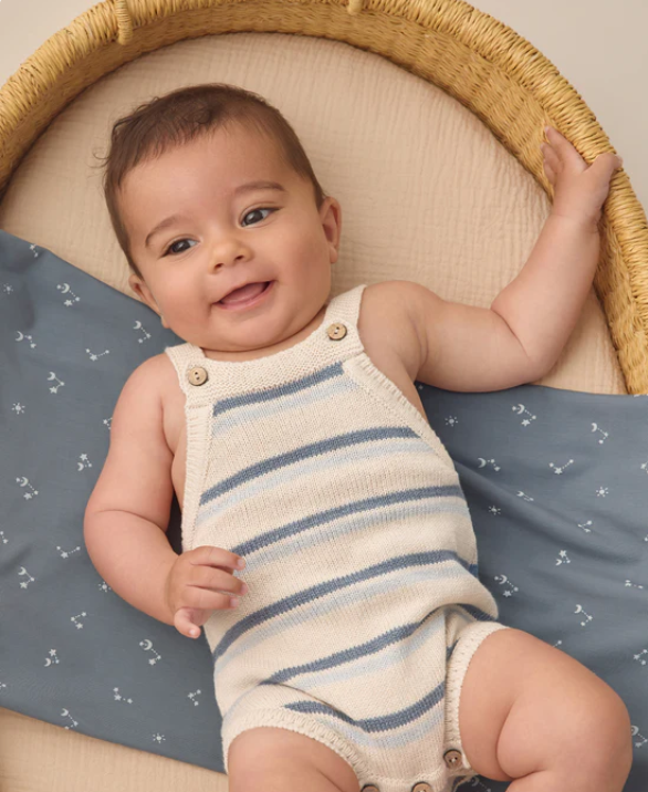 QUINCY Mae/TATUM ROMPER /OCEAN STRIPE /ロンパース【6-12M】