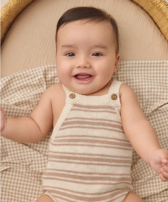 QUINCY Mae/TATUM ROMPER /OAT STRIPE /ロンパース【6-12M】