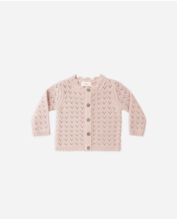 QUINCY Mae/SCALLOPED CARDIGAN /BLUSH /カーディガン【2-3Y/4-5Y】