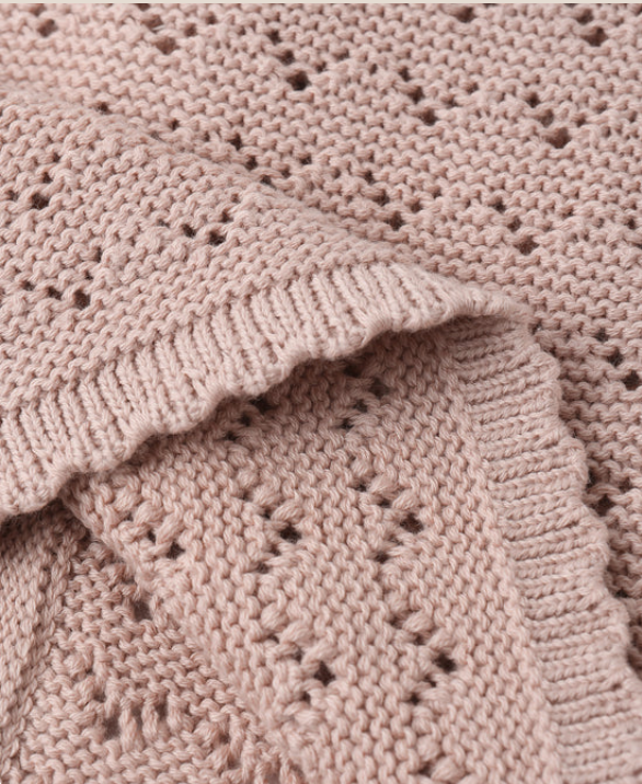 QUINCY Mae/SCALLOPED CARDIGAN /BLUSH /カーディガン【2-3Y/4-5Y】