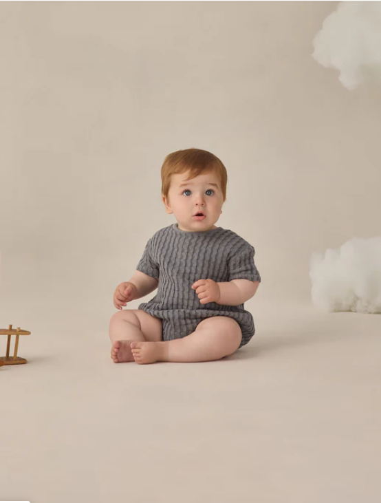 QUINCY Mae/RELAXED BUBBLE ROMPER /OCEAN /ロンパース【6-12M】