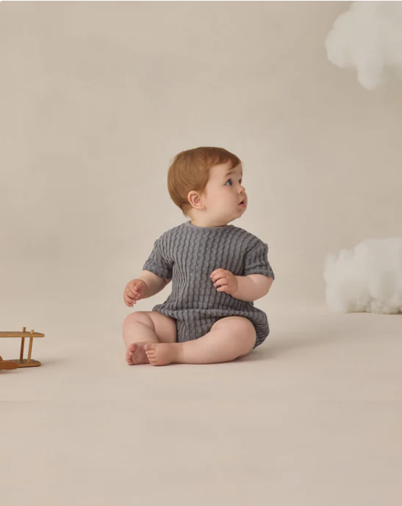 QUINCY Mae/RELAXED BUBBLE ROMPER /OCEAN /ロンパース【6-12M】