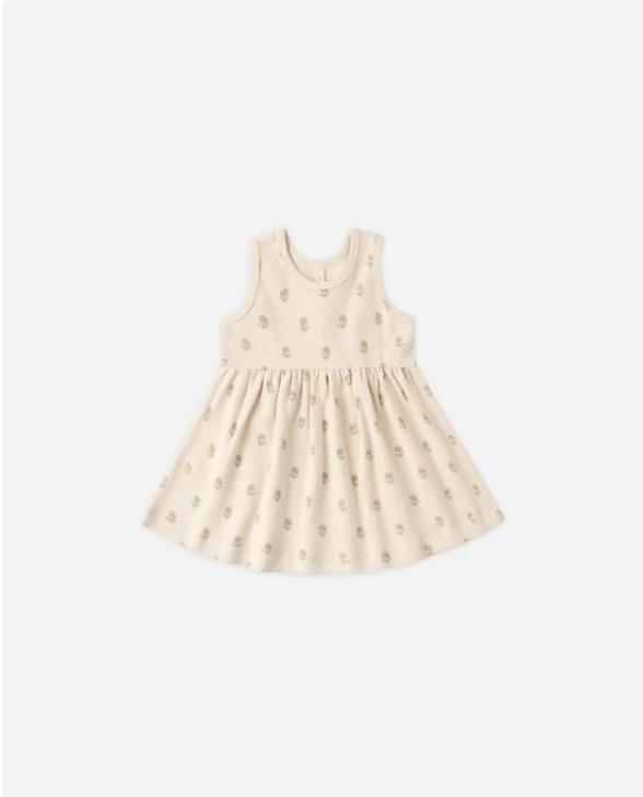 QUINCY Mae/RIBBED TANK DRESS /BUTTERCUP /ECRU /ワンピース【2-3Y/4-5Y】
