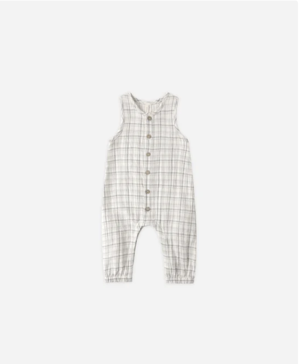 QUINCY Mae/WOVEN JUMPSUIT /BLUE PLAID /ジャンプスーツ【6-12M/12-18M】