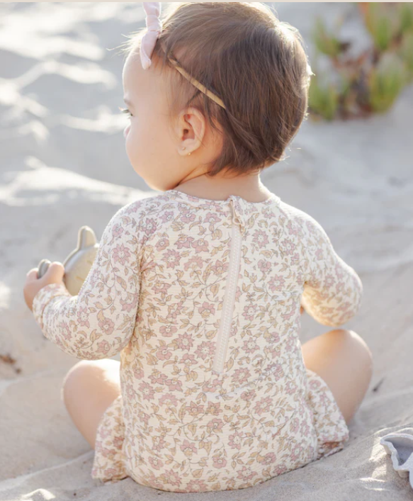 QUINCY Mae/OLIVIA RASHGUARD ONE-PIECE /DAHLIA /ラッシュガードワンピース【18-24M/2-3Y/4-5Y】