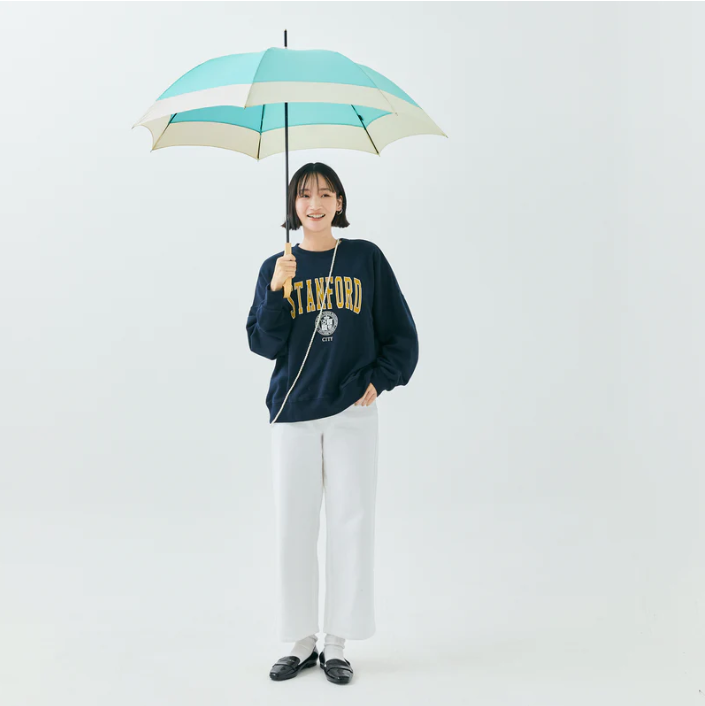U-DAY/RE:PET LONG バイカラー長傘 【Black/Turquoise/Pink】