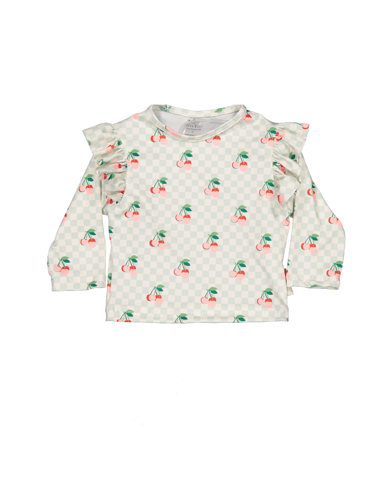 PAPER BOAT/Cherries squares t-shirt【1Y・2Y】長袖ラッシュT