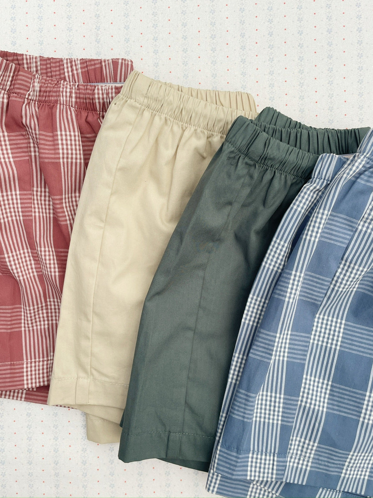 Konges Slojd/2 PACK VERNE SHORTS GOTS/FLINT CHECK/CILANTRO/ショートパンツ2点セット【2歳/3歳/4歳】