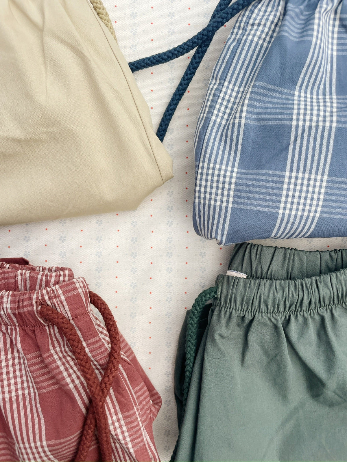 Konges Slojd/2 PACK VERNE SHORTS GOTS/FLINT CHECK/CILANTRO/ショートパンツ2点セット【2歳/3歳/4歳】