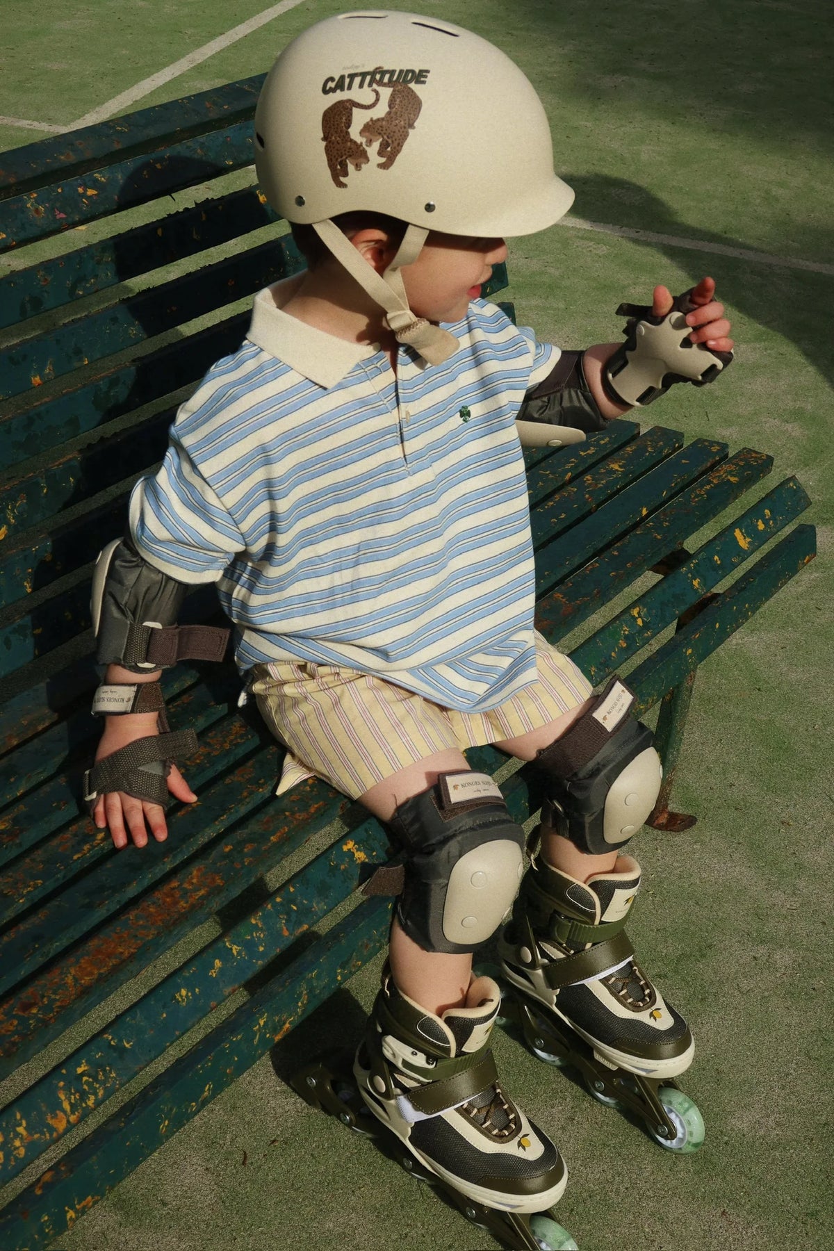 Konges Slojd/SPOTTY SS POLO GOTS/STRIPE CIEL/ポロシャツ【18ヶ月/2歳/3歳/4歳】