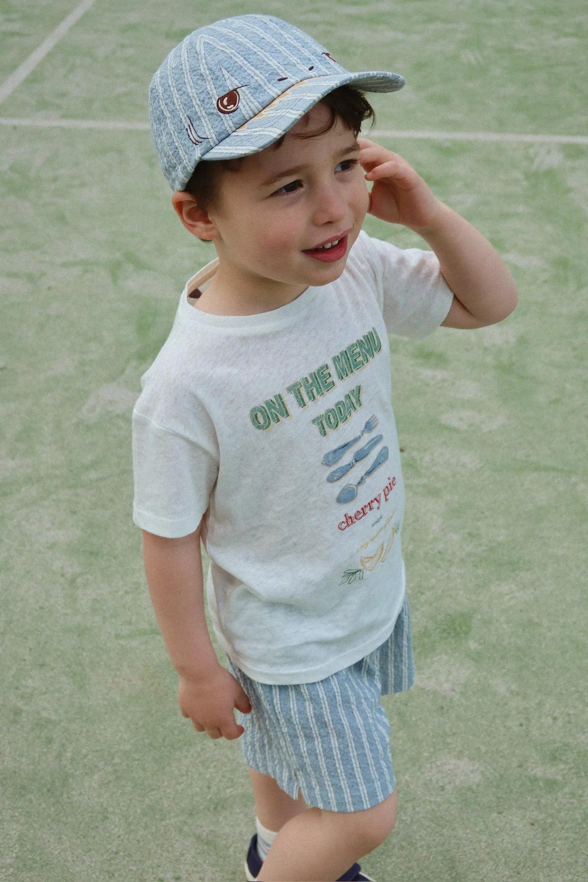 Konges Slojd/ELLIOT SHORTS GOTS/TRIO BLEU STRIPE/ショーツ【18ヶ月/2歳/3歳/4歳】