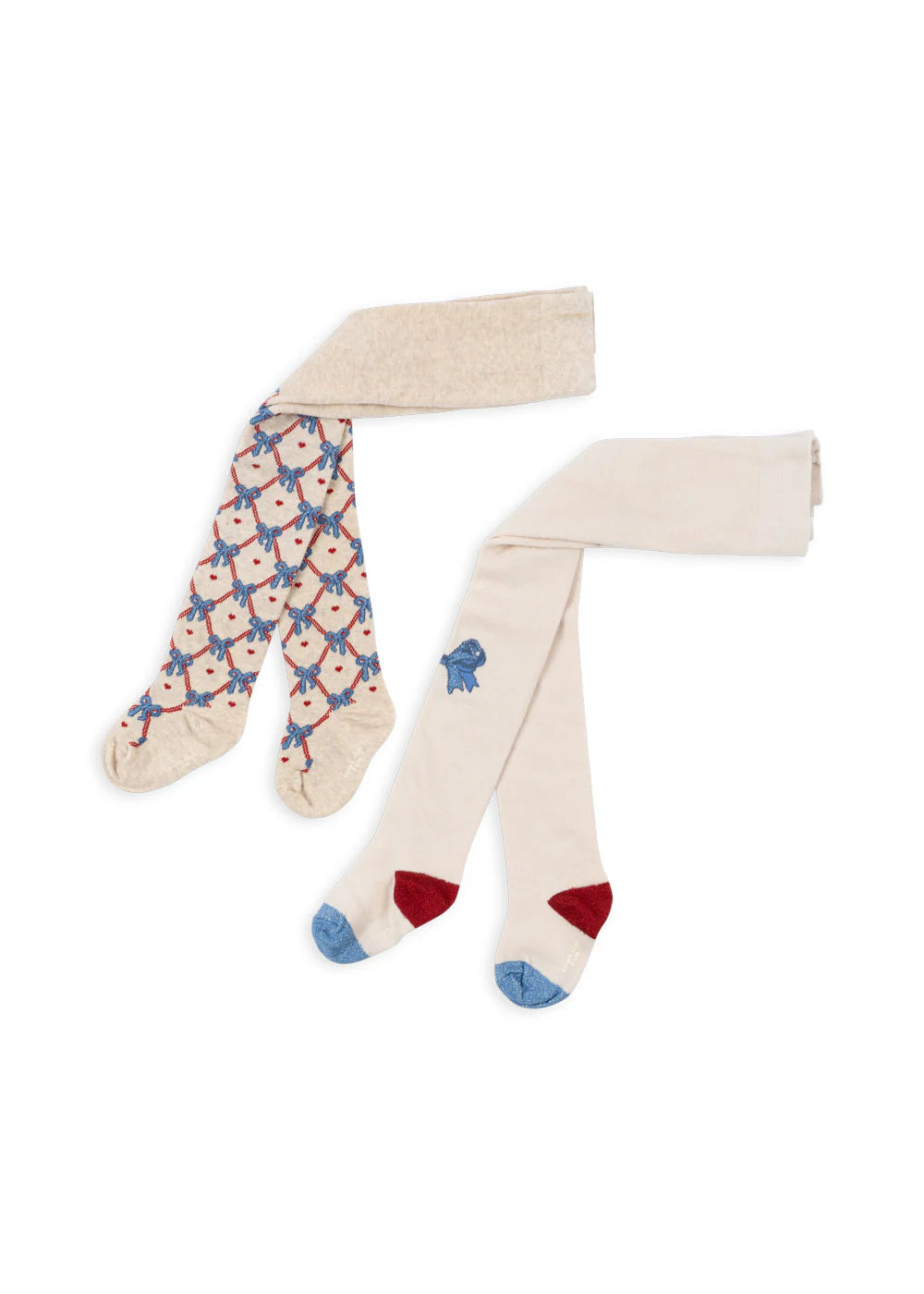 Konges Slojd/BOW JAQUARD TIGHTS/リボン柄タイツ2P 【6-9ヶ月~6-7歳】