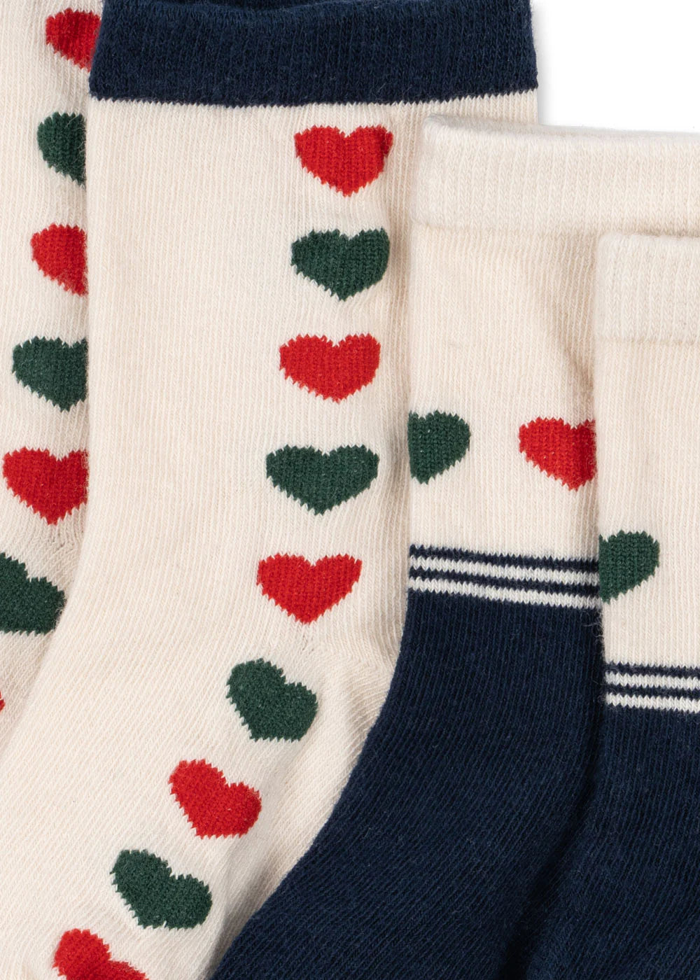 Konges Slojd/2 PACK JAQUARD SOCKS/ ハート柄ソックス2P 【6-12ヶ月~5-7歳】