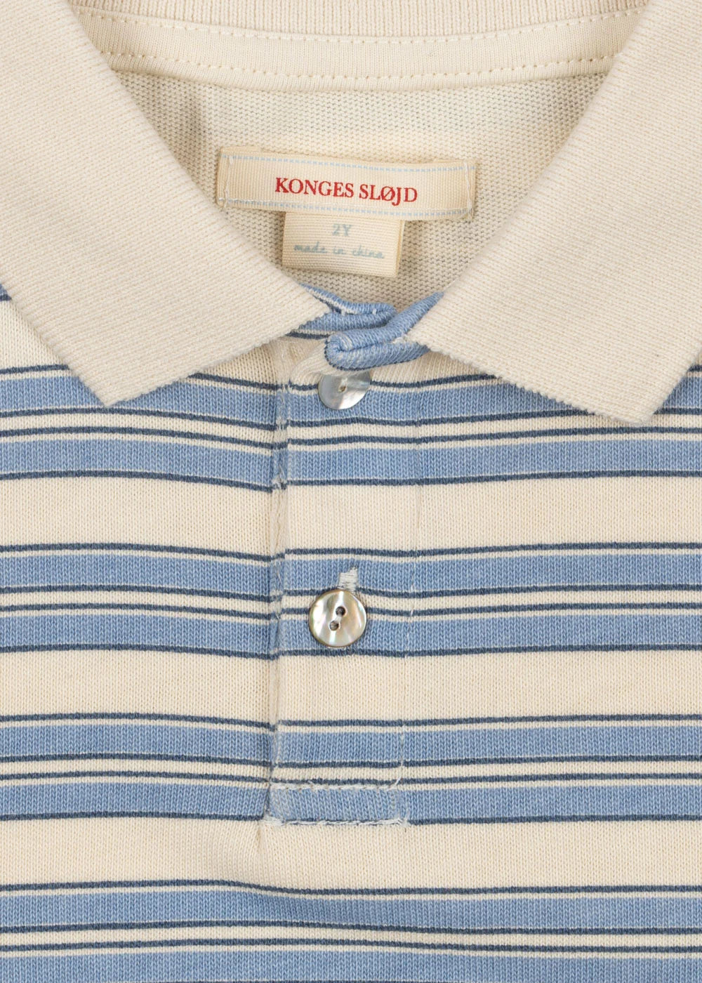 Konges Slojd/SPOTTY SS POLO GOTS/STRIPE CIEL/ポロシャツ【18ヶ月/2歳/3歳/4歳】