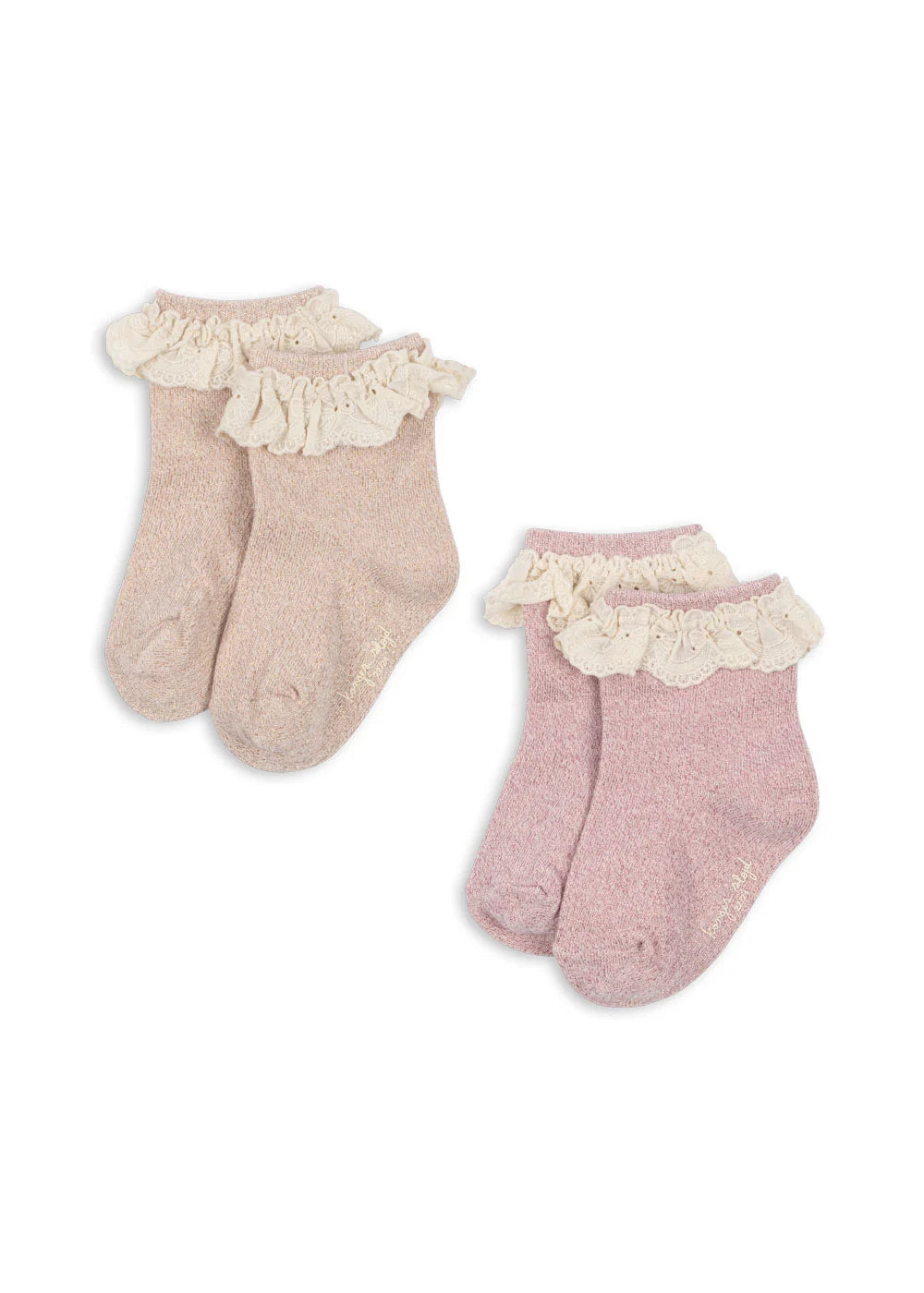 Konges Slojd/2 PACK GLITTER FRILL SOCKS/ROSETTE/靴下2足セット【6-9か月〜9-10歳】