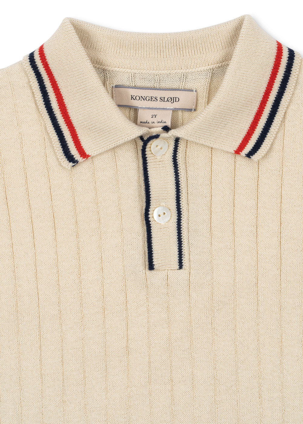 Konges Slojd/MIO KNIT POLO GOTS/ALMOND MILK/ポロシャツ【2歳/3歳/4歳】