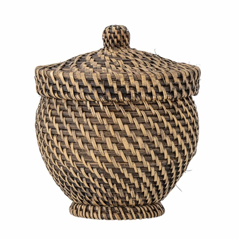 Bloomingville/Leoonie Basket 蓋つきラタンバスケット