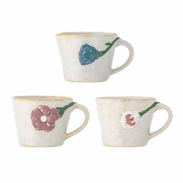 Bloomingville/Loua Cup Set of 3 お花のマグカップ3点セット