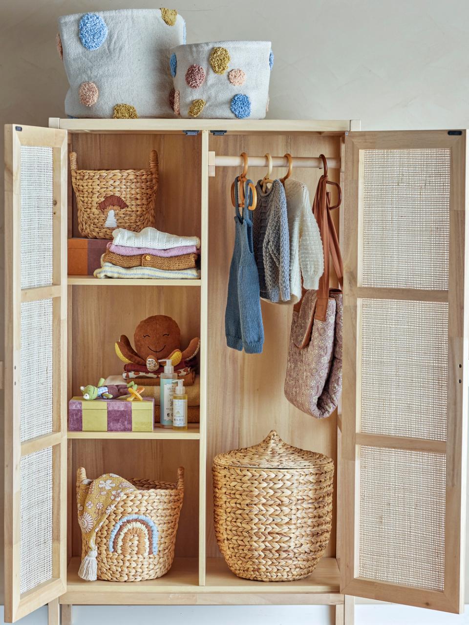 Bloomingville MINI/Agnes Basket, Nature, Water Hyacinth 2個セット