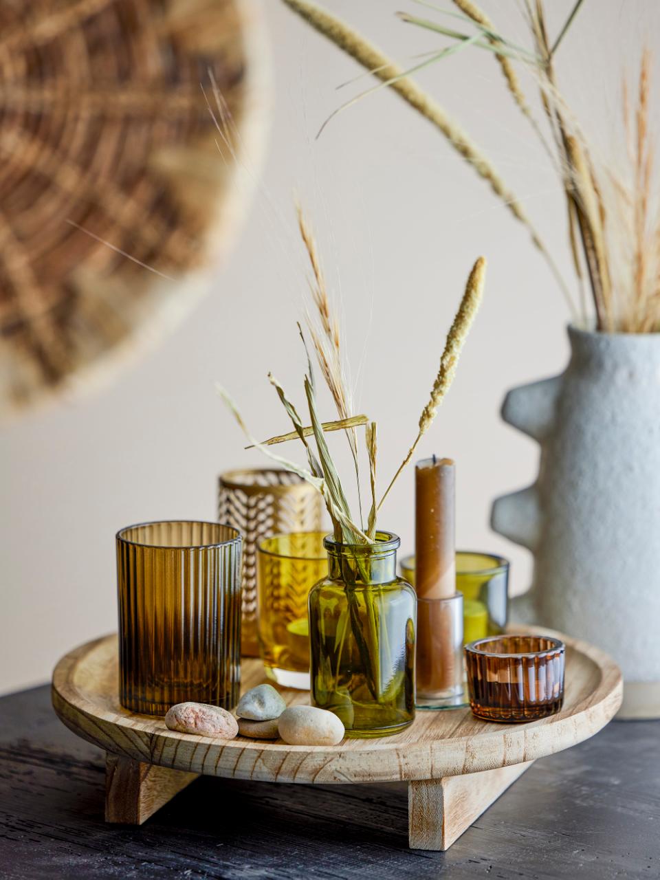 Bloomingville/Sanga Tray w/Votive, Brown, Glass 8点セット