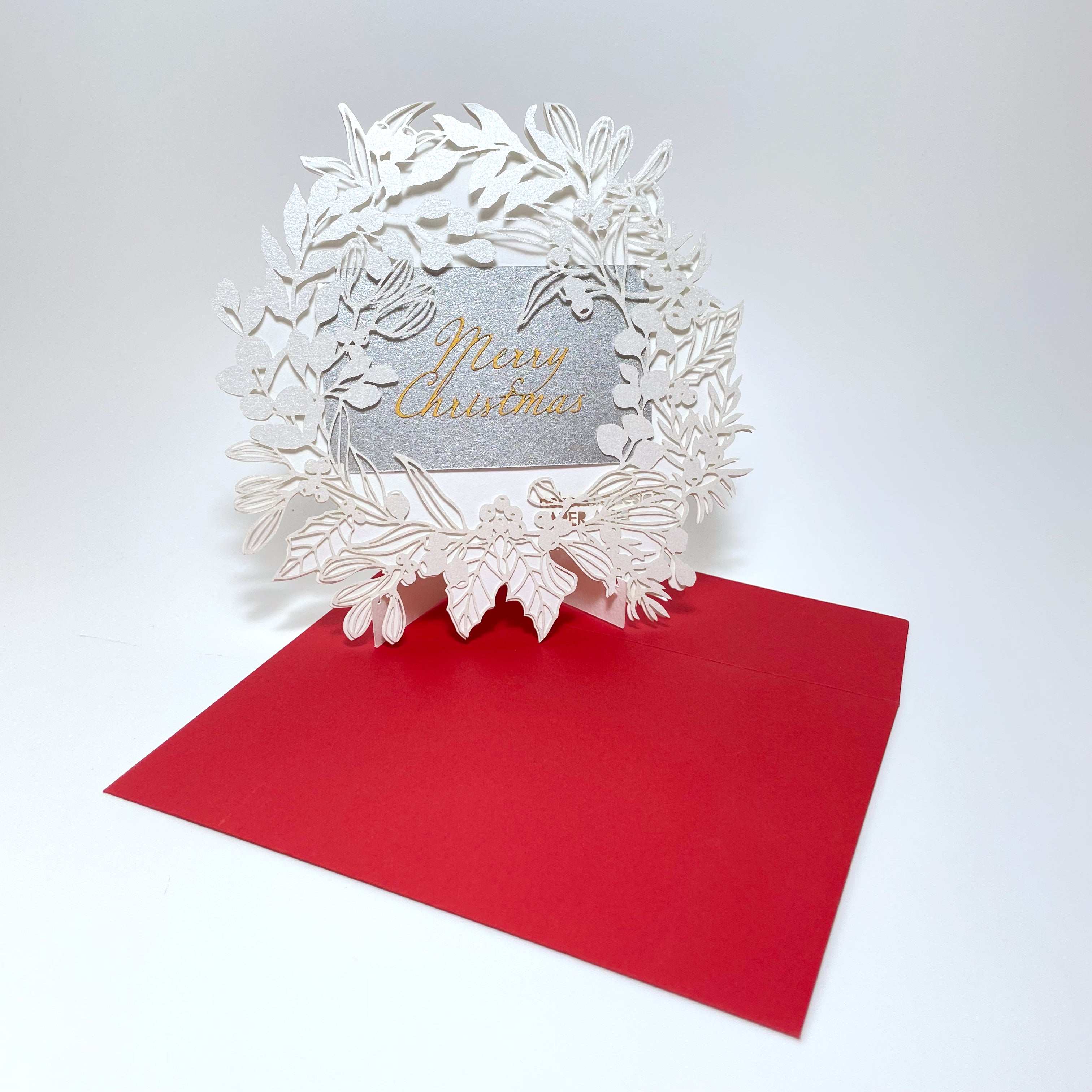 nekonekodesign クリスマスカード(リース型)