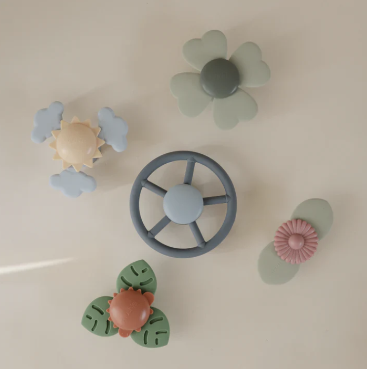 Mushie/Suction Spinner Toy　スピナートイ【Dino/Sunshine/Lucky/Wheel】