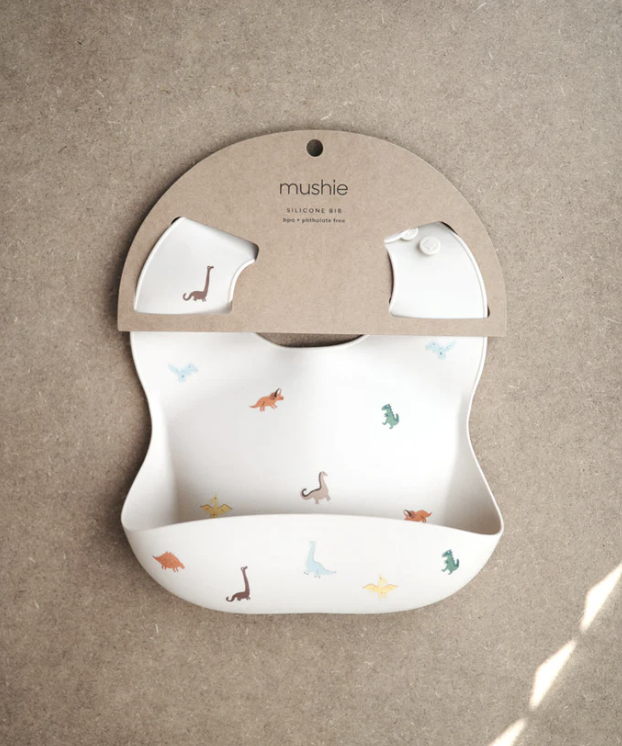 Mushie/Silicone Apron　お食事エプロン【Retro Cars/Dinosaurs/Lilac Flowers】