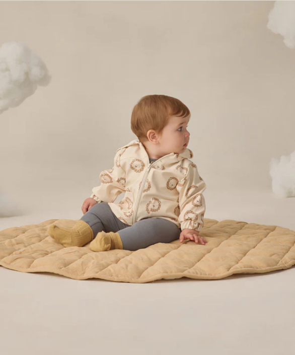 QUINCY Mae/RAIN COAT LIONS/ECRU / レインコート【2-3Y/4-5Y】