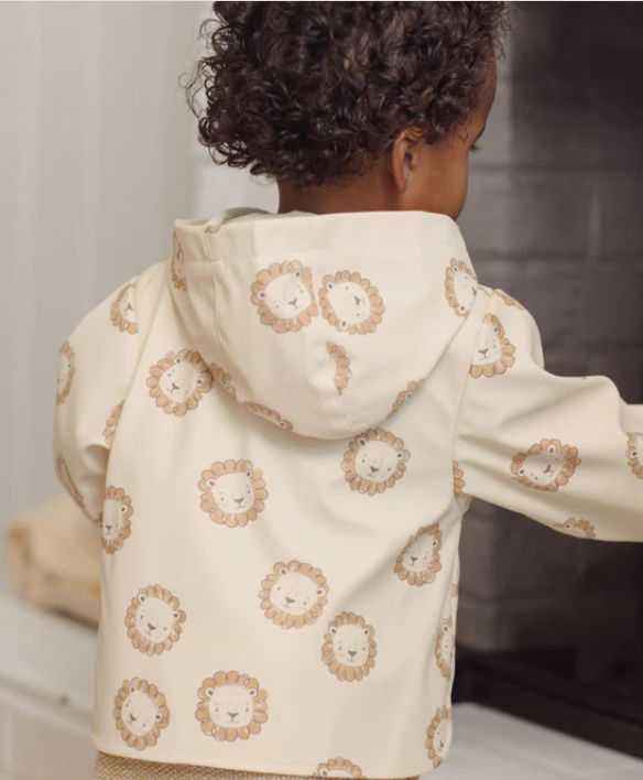 QUINCY Mae/RAIN COAT LIONS/ECRU / レインコート【2-3Y/4-5Y】