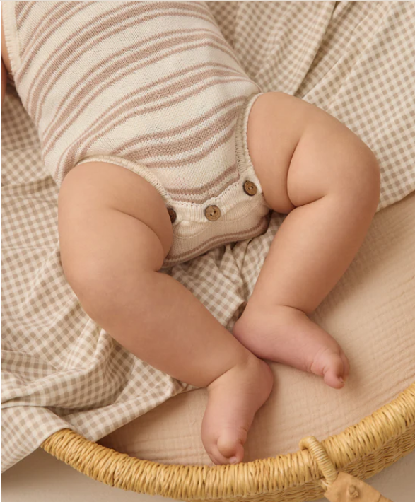 QUINCY Mae/TATUM ROMPER /OAT STRIPE /ロンパース【6-12M】