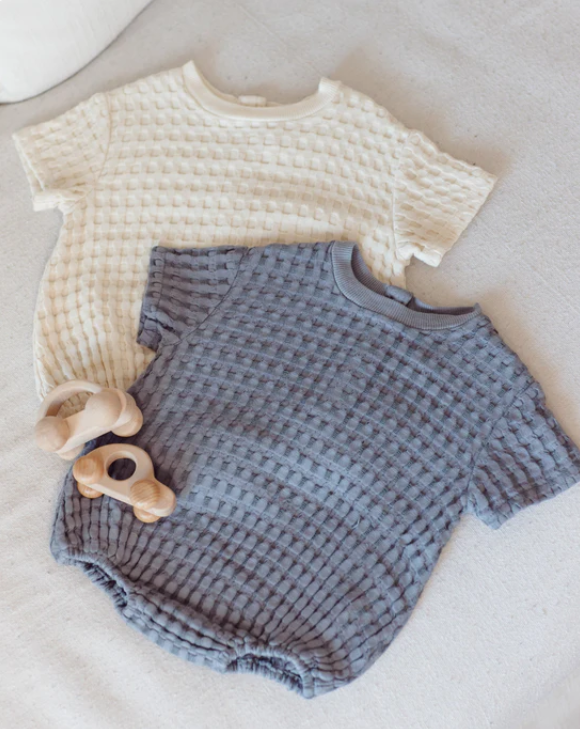 QUINCY Mae/RELAXED BUBBLE ROMPER /OCEAN /ロンパース【6-12M】