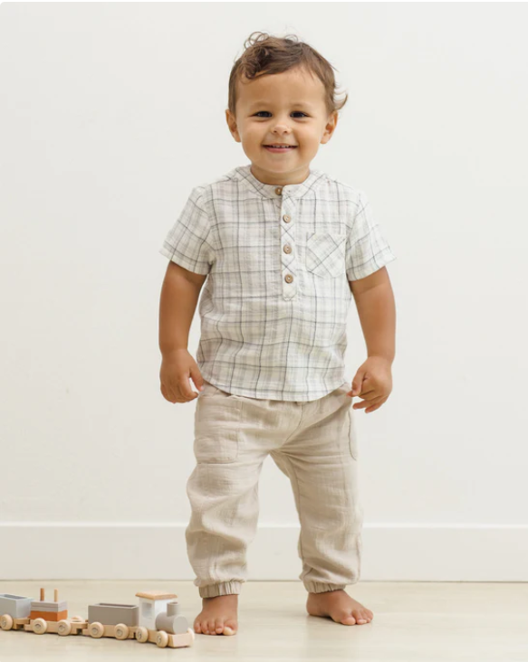 QUINCY Mae/JAXSON SHIRT /BLUE PLAID /シャツ【18-24M/2-3Y】