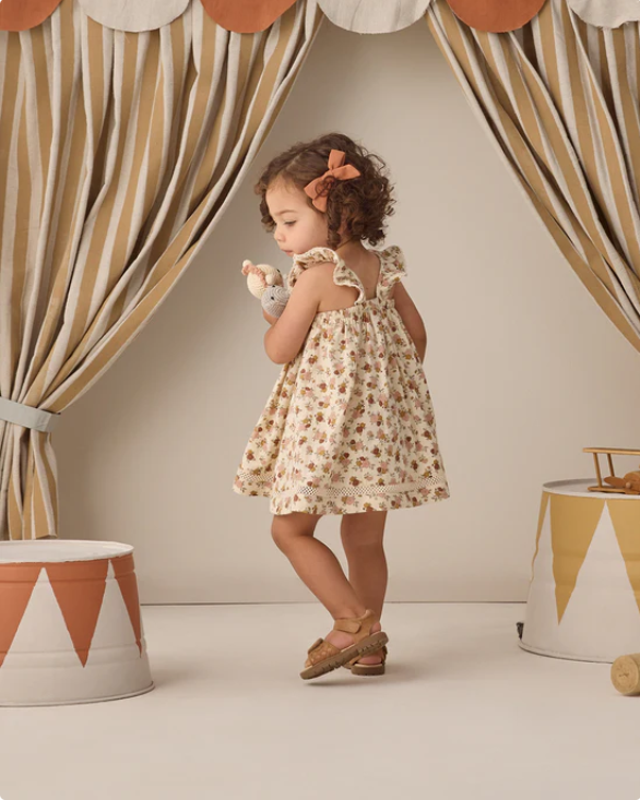 QUINCY Mae/RUFFLE TANK DRESS /BLOOM /ワンピース【18-24M/2-3Y】