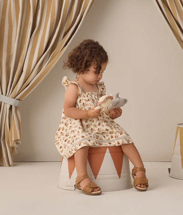 QUINCY Mae/RUFFLE TANK DRESS /BLOOM /ワンピース【18-24M/2-3Y】