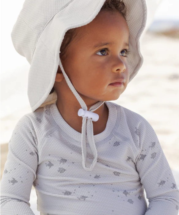 QUINCY Mae/FINN RASHGUARD + SHORT SET /FISH SKY /ラッシュガード＋ショーツセット【18-24M/2-3Y/4-5Y】