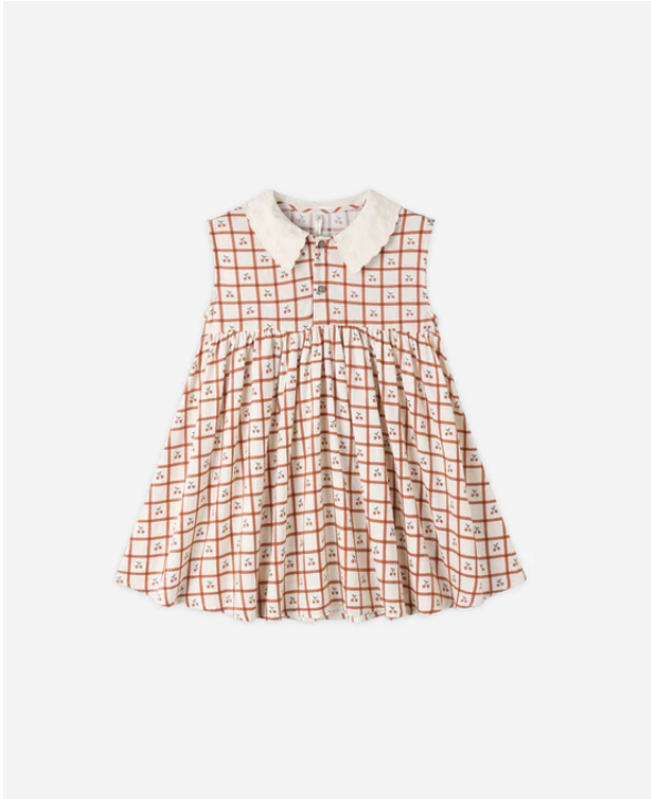 Rylee+Cru /COLLARED BABYDOLL DRESS /CHERRY CHECK /ワンピース【2-3Y/4-5Y】