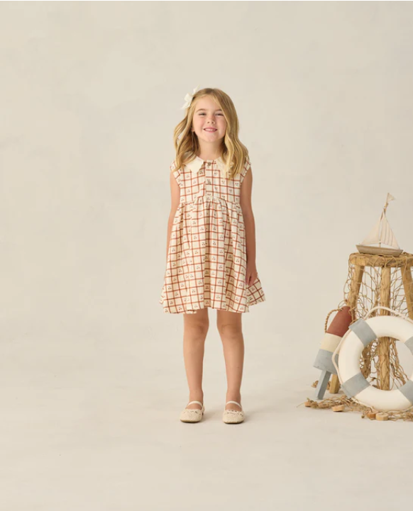 Rylee+Cru /COLLARED BABYDOLL DRESS /CHERRY CHECK /ワンピース【2-3Y/4-5Y】