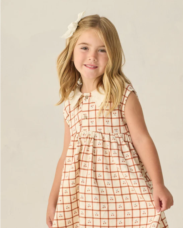 Rylee+Cru /COLLARED BABYDOLL DRESS /CHERRY CHECK /ワンピース【2-3Y/4-5Y】
