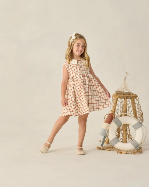 Rylee+Cru /COLLARED BABYDOLL DRESS /CHERRY CHECK /ワンピース【2-3Y/4-5Y】