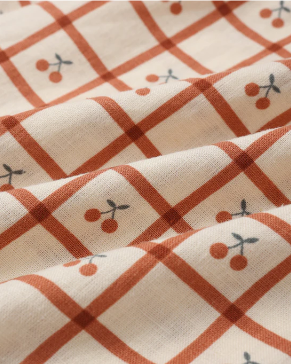 Rylee+Cru /COLLARED BABYDOLL DRESS /CHERRY CHECK /ワンピース【2-3Y/4-5Y】