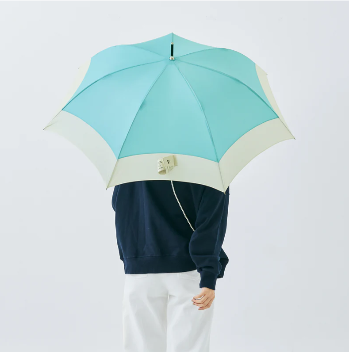 U-DAY/RE:PET LONG バイカラー長傘 【Black/Turquoise/Pink】