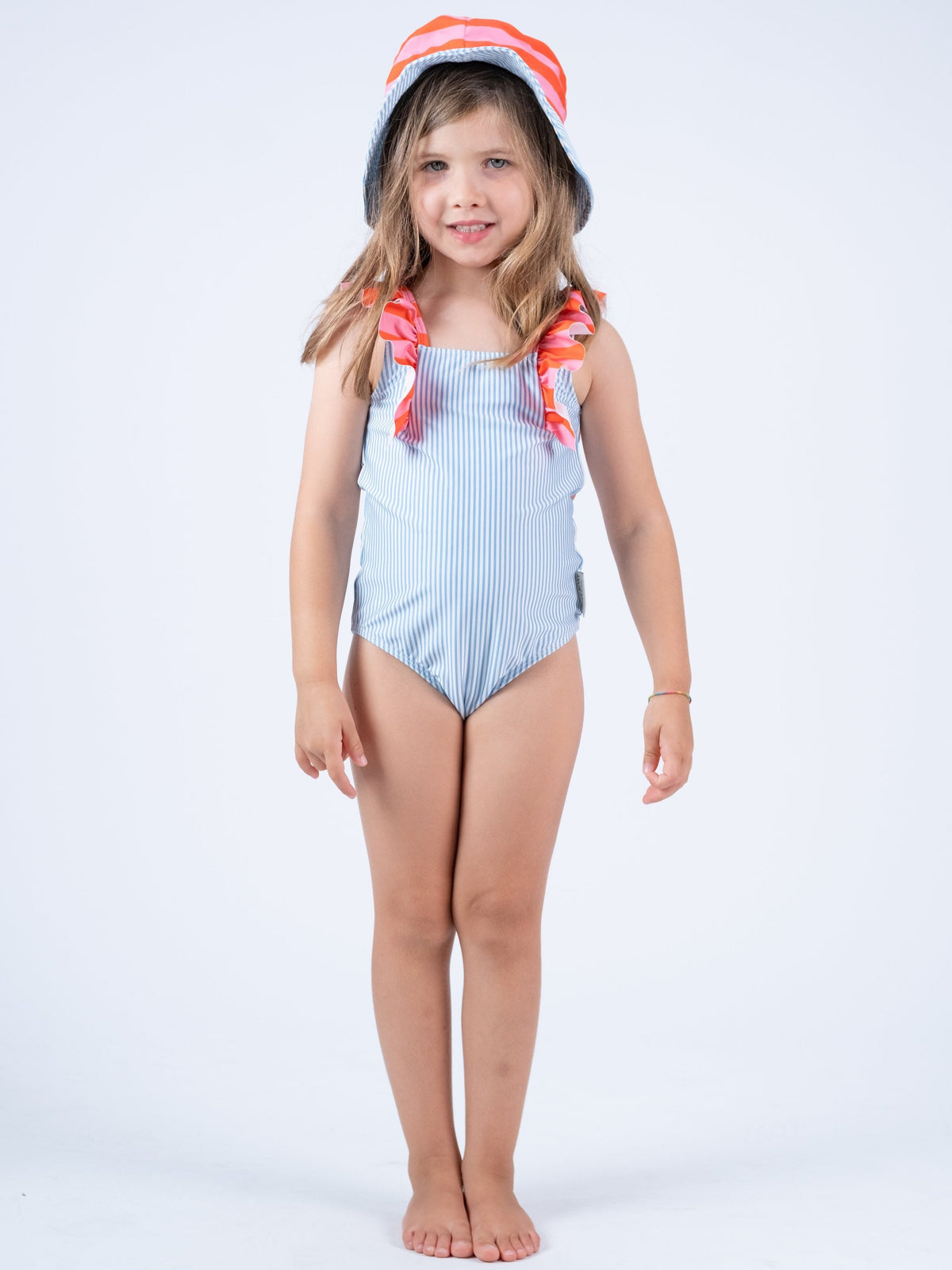 PAPER BOAT/Combo stripes swimsuit 【3Y・4Y】水着