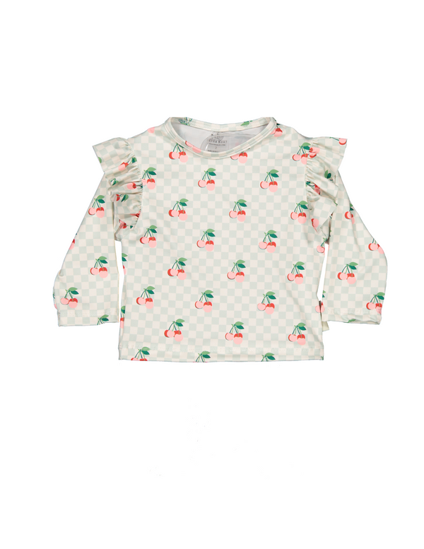 PAPER BOAT/Cherries squares t-shirt【1Y・2Y】長袖ラッシュT