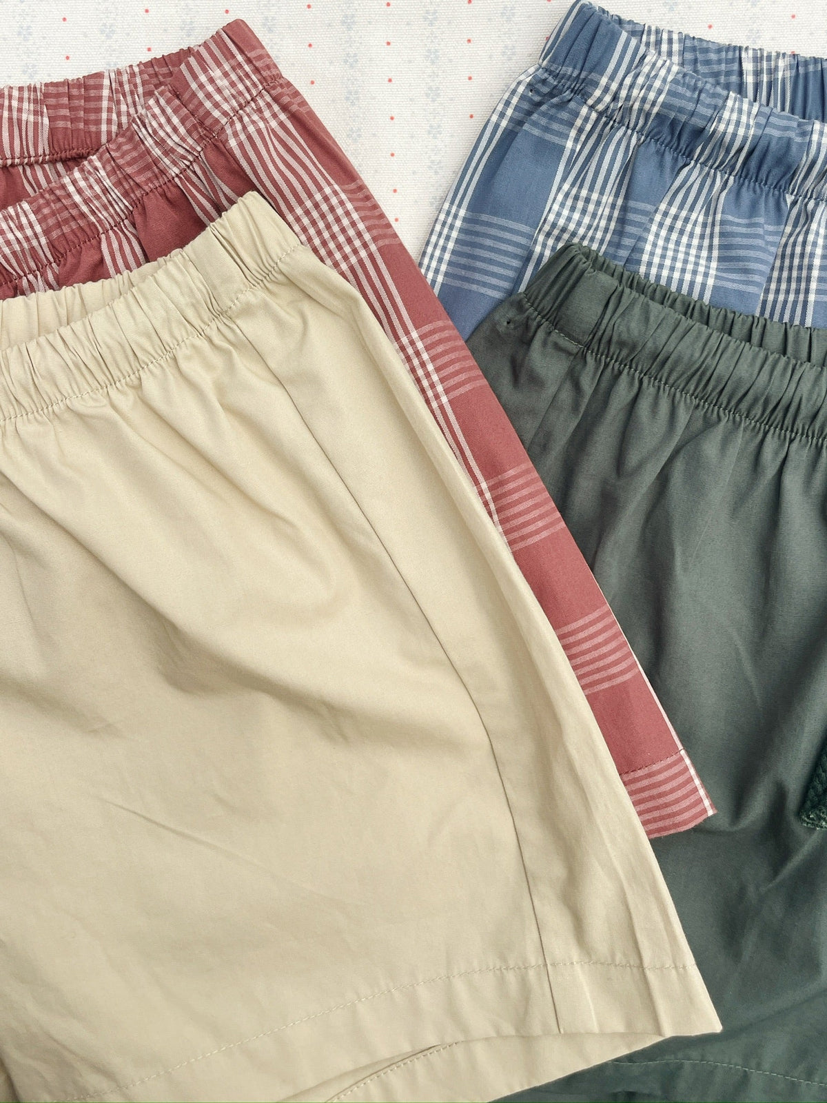 Konges Slojd/2 PACK VERNE SHORTS GOTS/FLINT CHECK/CILANTRO/ショートパンツ2点セット【2歳/3歳/4歳】