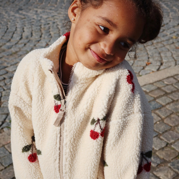 【新品】KongesSløjd アウター もこもこ ジャケット 18y 3y Konges Slojd/JODY TEDDY JACKET/チェリー柄ジャケット 【2歳/3歳/4歳