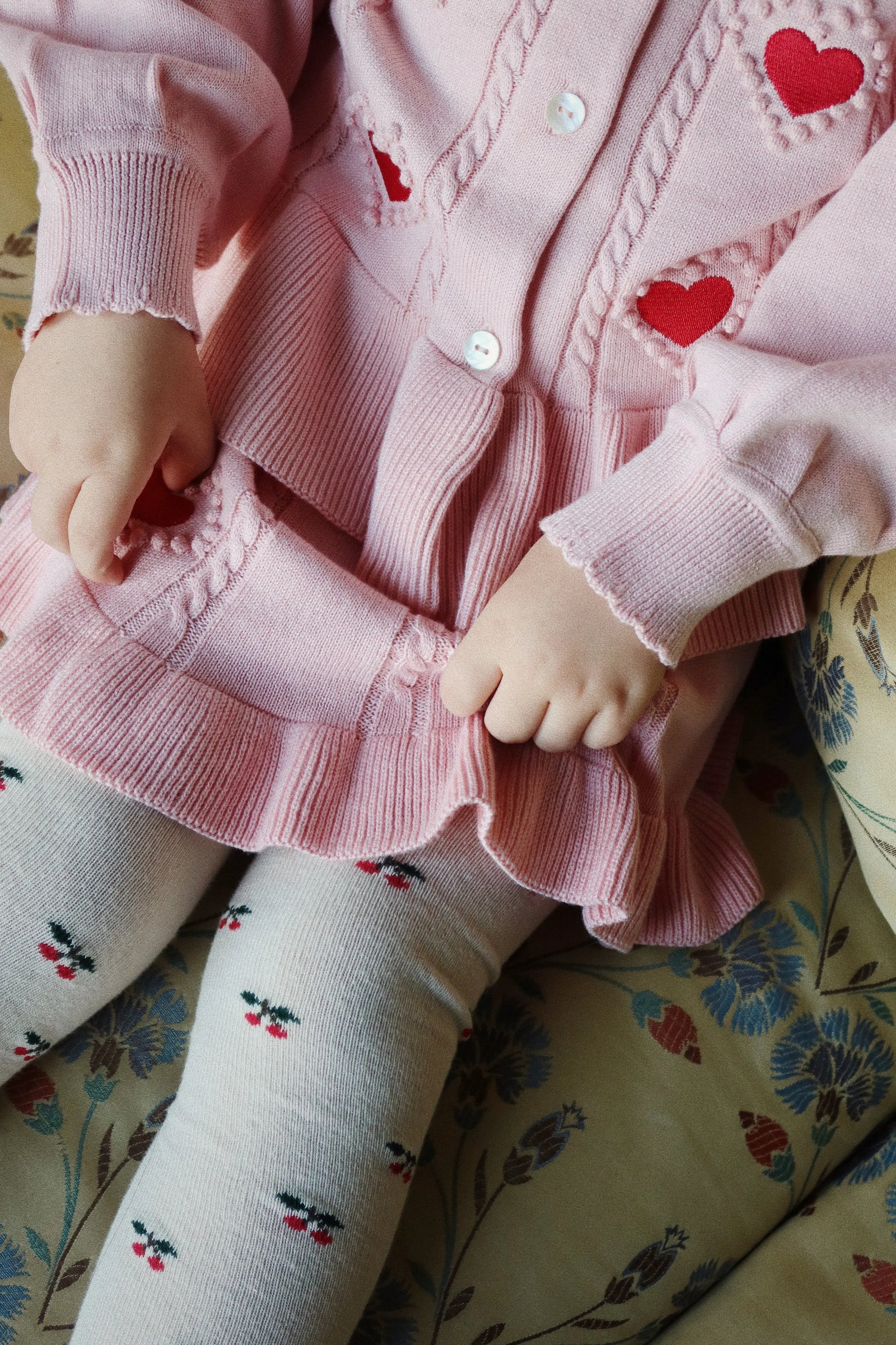 Konges Slojd/2 PACK JACQUARD TIGHTS/チェリー柄タイツ2P 【6-9ヶ月