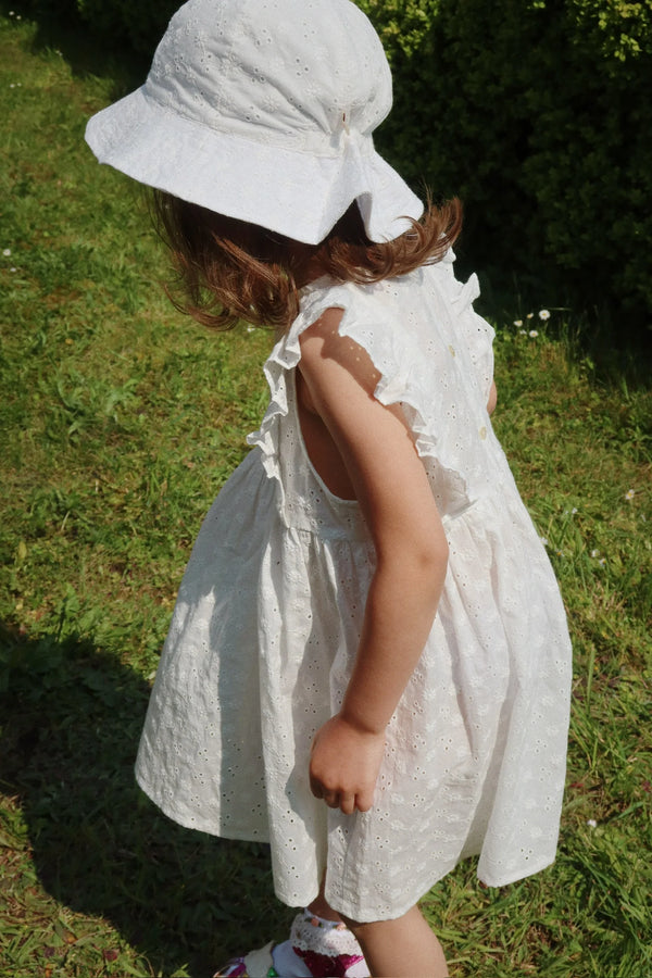 Konges Slojd/ LACEY DRESS  /OPTIC WHITE【18ヶ月～4歳】